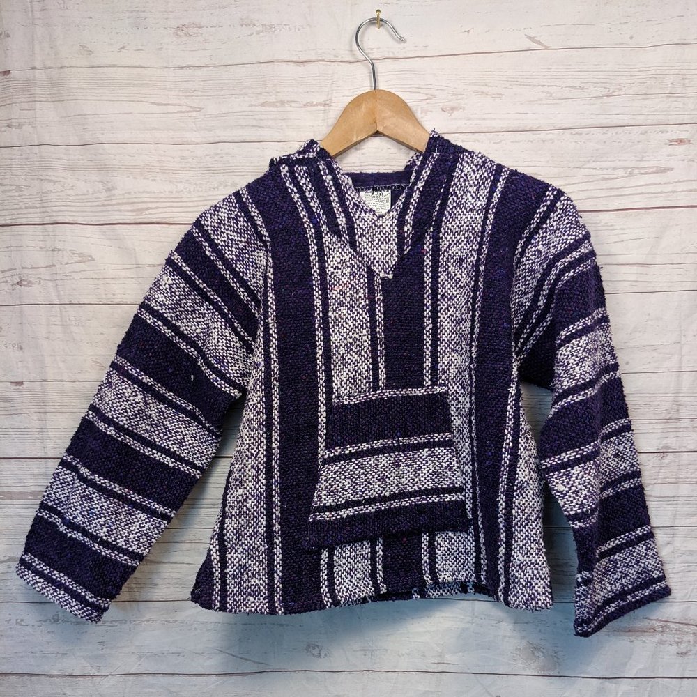 Purple Mexican Blanket Hoodie Kids 10